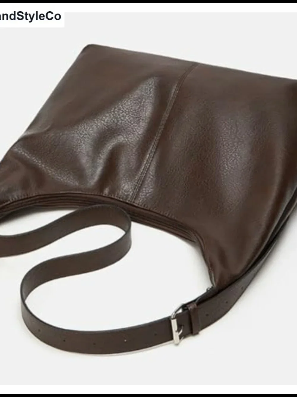 Retro Vegan Leather Slouchy Tote Bag Women Shoulder Crossbody Purse Satchel